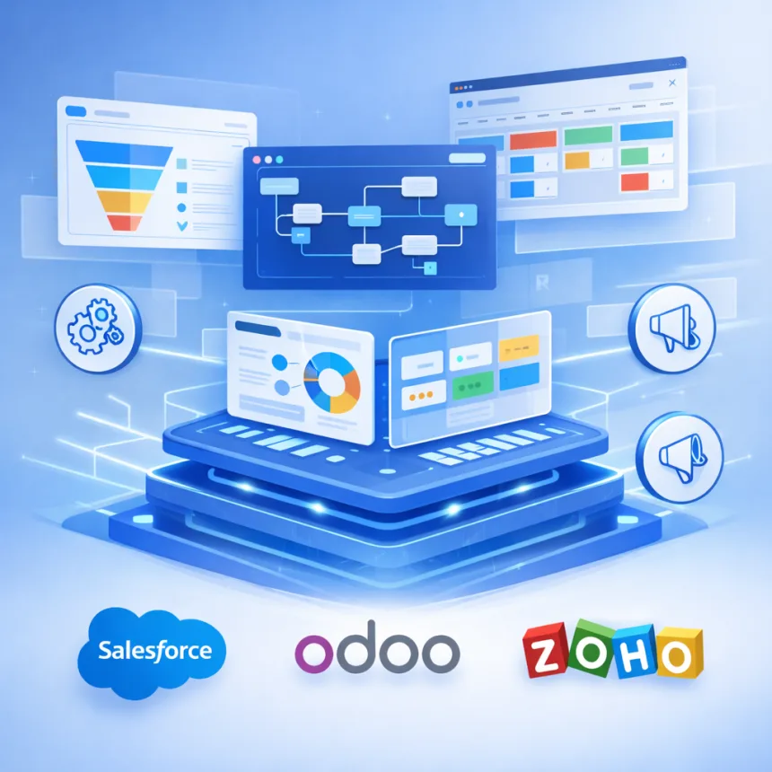 CRM developer team illustration